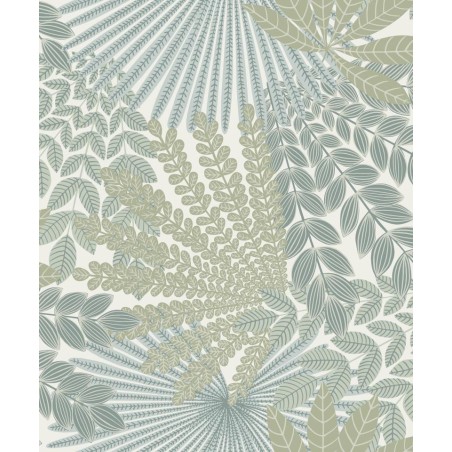 PAPEL PINTADO BORAS TREASURED VELVET LEAVES AGUA