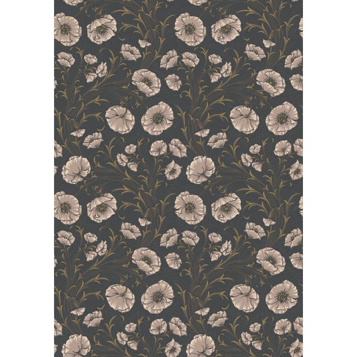 PAPEL PINTADO BORAS TREASURED POPPY FLOW AZUL