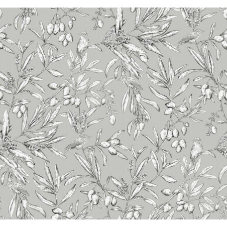 PAPEL PINTADO COORDONNE OLIVAR ACEITUNA PLATA