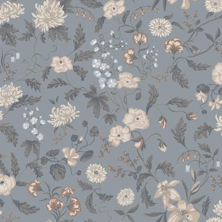 PAPEL PINTADO TRES TINTAS HUSET TILL KARIN BLUE