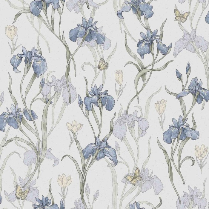 PAPEL PINTADO TRES TINTAS HUSET IRIS SOFT BLUE 