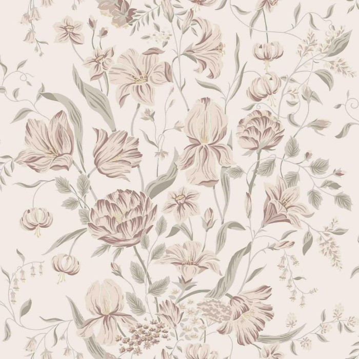 PAPEL PINTADO TRES TINTAS HUSET KARINS BUKETT PINK