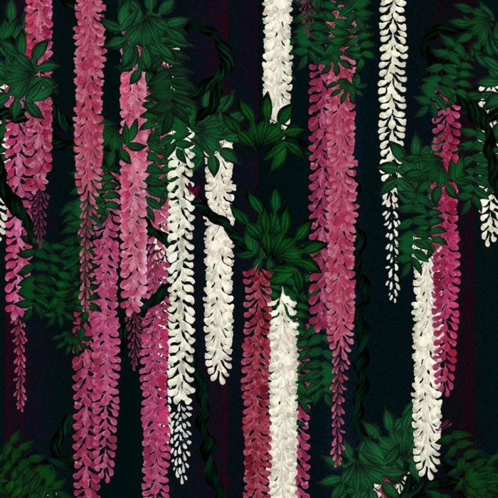 MURAL CHRISTIAN  L ODYSSEE WISTERIA ALBA MAGENTA 
