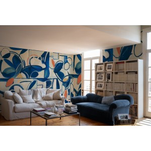 MURAL TRES TINTAS LÉNFANT GIANT ABSTRACT BLUE 