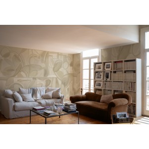 MURAL TRES TINTAS LÉNFANT GIANT ABSTRACT WHITE