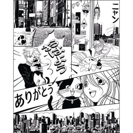 MURAL CASELIO LES MINIS MONDE DU MANGA S NEG/BL