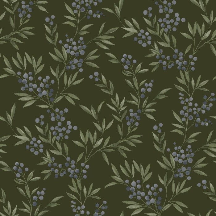 PAPEL PINTADO BORAS WOODLAND FOREST BERRIES VER/MO