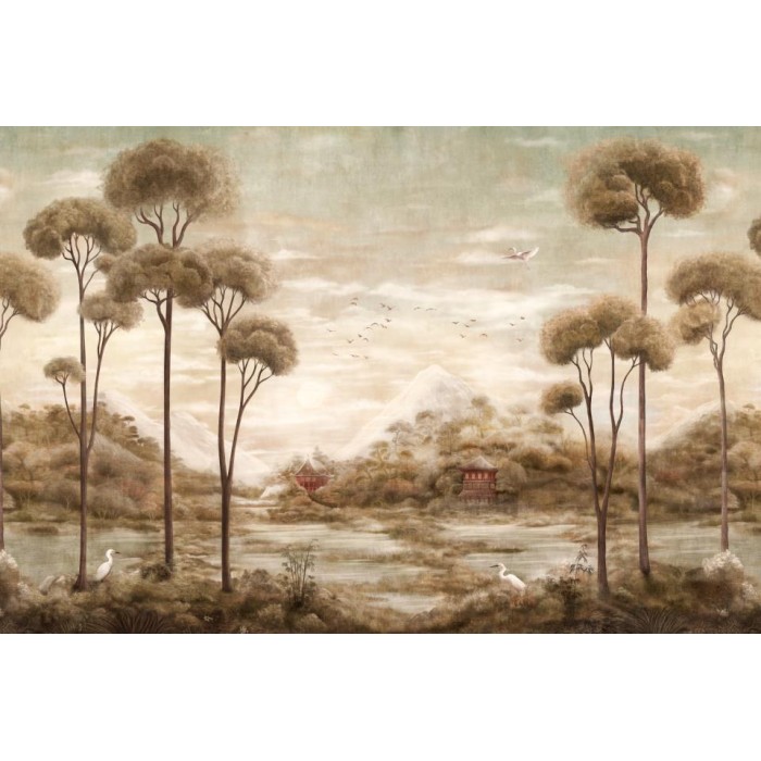 MURAL COORDONNE FORBIDDEN XI HU LAKE AMBER L