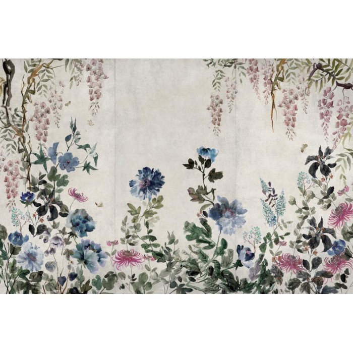 MURAL COORDONNE FORBIDDEN SPRING FESTIVAL SAPPHIRE