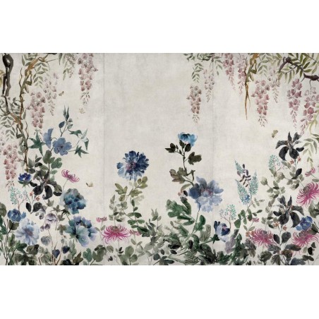 MURAL COORDONNE FORBIDDEN SPRING FESTIVAL SAPPHIRE