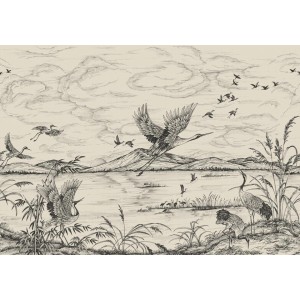 MURAL COORDONNE FORBIDDEN HERON´S POETRY NACRE