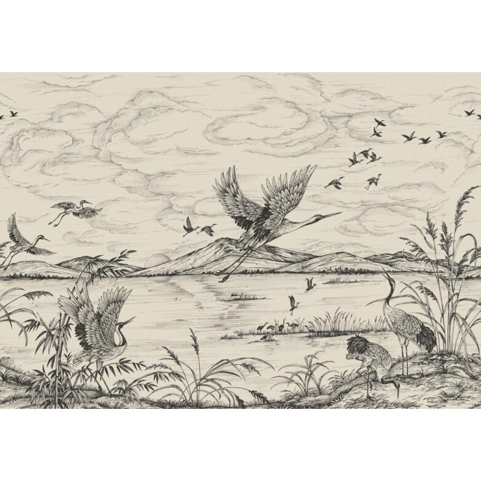 MURAL COORDONNE FORBIDDEN HERON´S POETRY NACRE