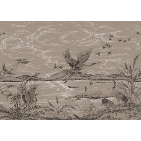 MURAL COORDONNE FORBIDDEN HERON´S POETRY JUTE