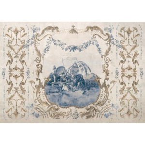 MURAL COORDONNE FORBIDDEN MING PORTRAIT SAPPHIRE 