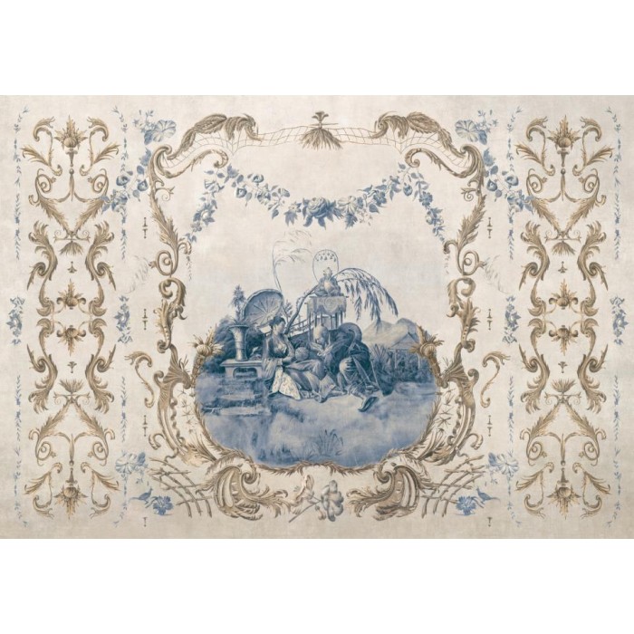 MURAL COORDONNE FORBIDDEN MING PORTRAIT SAPPHIRE 