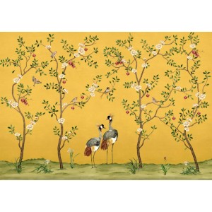 MURAL COORDONNE FORBIDDEN CROWNED CRANE AMBER