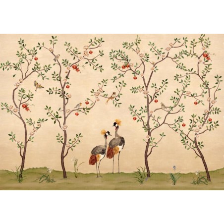 MURAL COORDONNE FORBIDDEN CROWNED CRANE NACRE