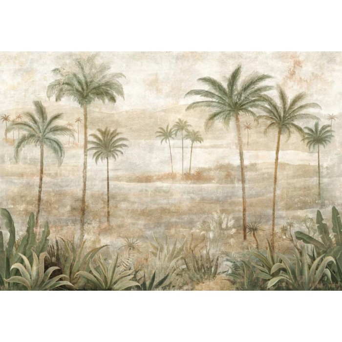 MURAL COORDONNE BERBER DRAA PALMS LEAVES VERDE