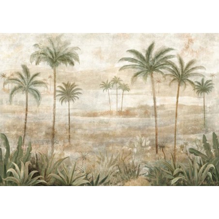 MURAL COORDONNE BERBER DRAA PALMS LEAVES VERDE