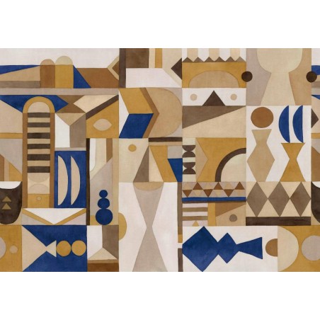 MURAL COORDONNE BERBER AMASIGHT POTTERY ULTRAMARIN