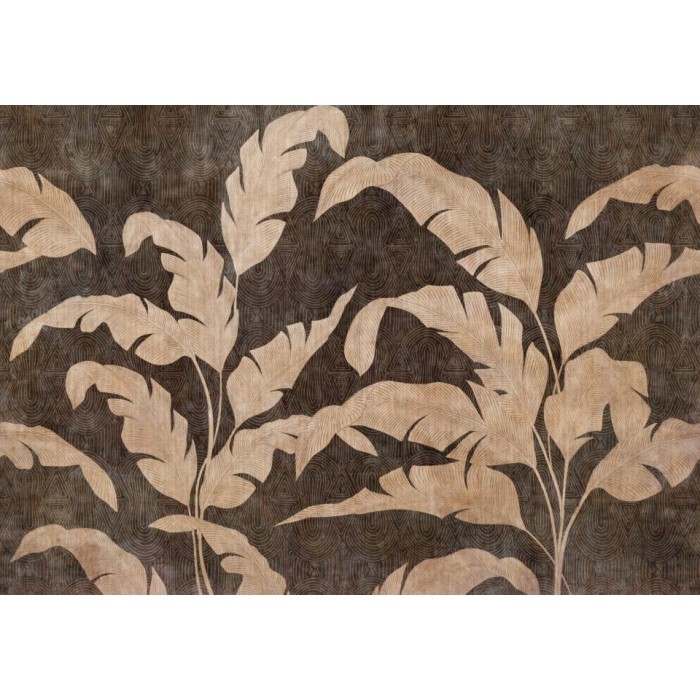 MURAL COORDONNE BERBER LEAVES SHADOW NIGHT
