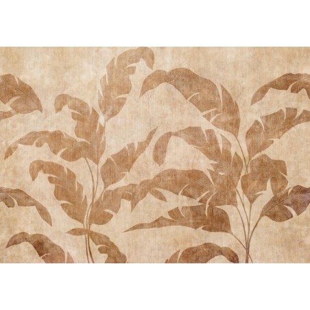 MURAL COORDONNE BERBER LEAVES SHADOW CAMEL