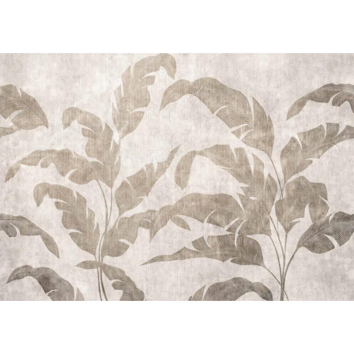 MURAL COORDONNE BERBER LEAVES SHADOW STONE