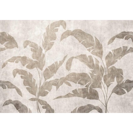 MURAL COORDONNE BERBER LEAVES SHADOW STONE