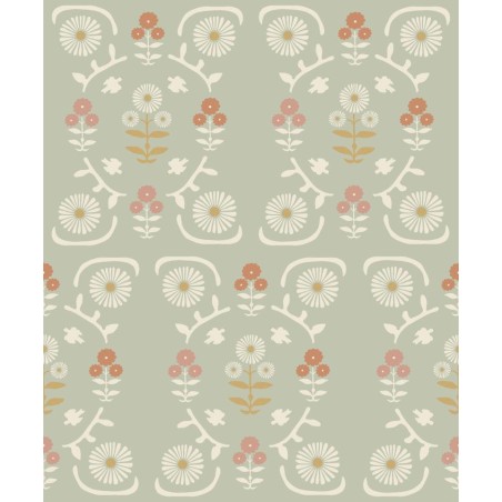 PAPEL PINTADO BORAS NORDIC FOLK ISOLDE MANZANA