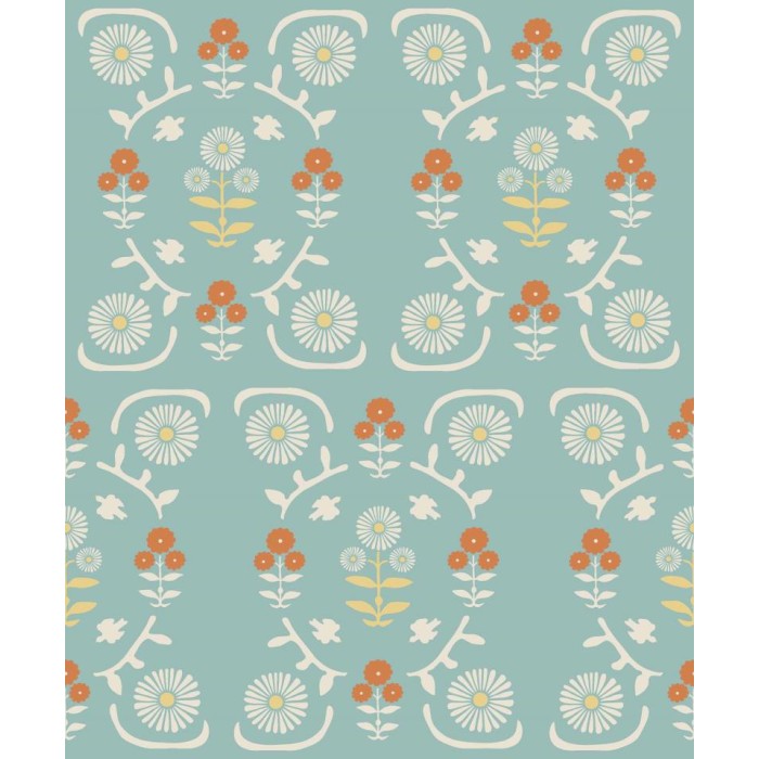 PAPEL PINTADO BORAS NORDIC FOLK ISOLDE AZUL