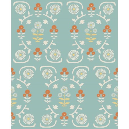 PAPEL PINTADO BORAS NORDIC FOLK ISOLDE AZUL