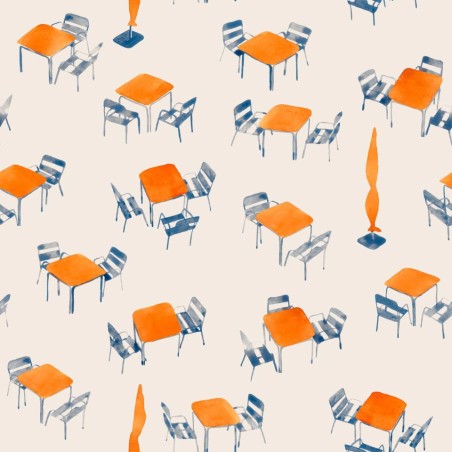 PAPEL PINTADO TRES TINTAS SOLERA TERRACEO WHITE