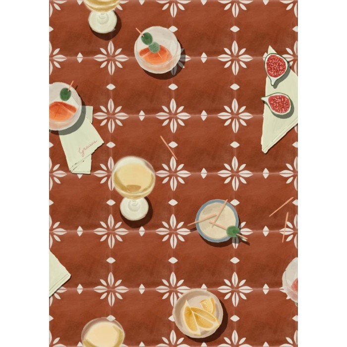 PAPEL PINTADO TRES TINTAS SOLERA VERMUT CLAY