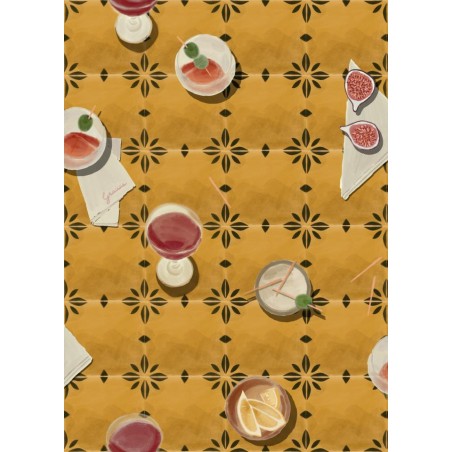 PAPEL PINTADO TRES TINTAS SOLERA VERMUT YELLOW