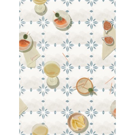 PAPEL PINTADO TRES TINTAS SOLERA VERMUT WHITE