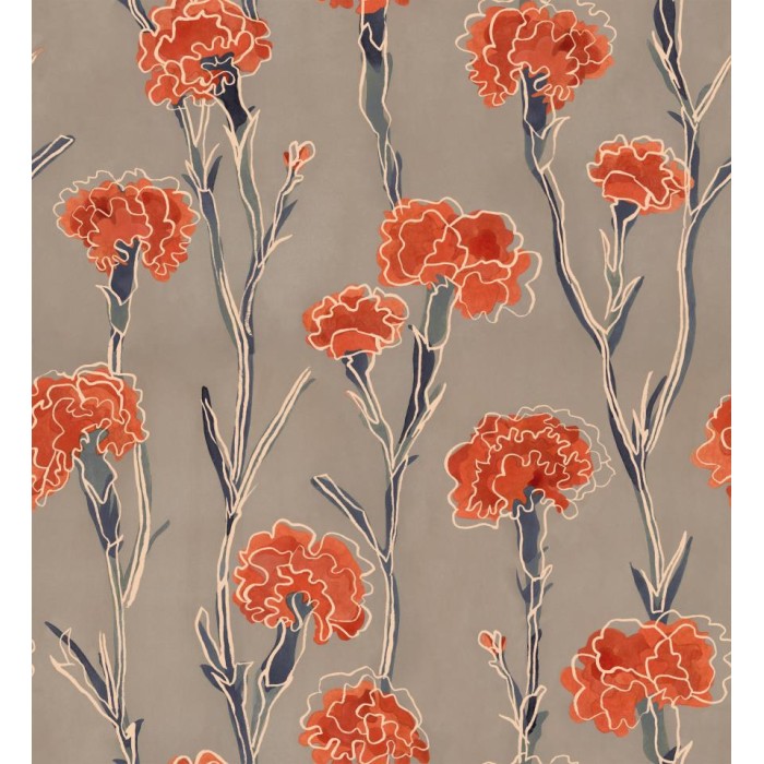 PAPEL PINTADO TRES TINTAS SOLERA CLAVELITOS GREY