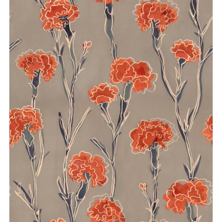 PAPEL PINTADO TRES TINTAS SOLERA CLAVELITOS GREY