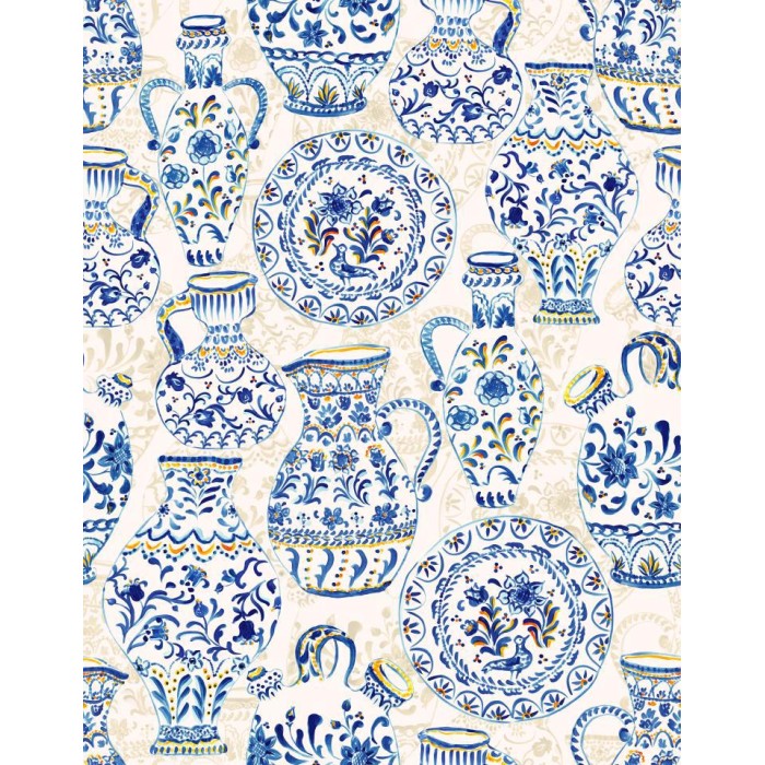 PAPEL PINTADO TRES TINTAS SOLERA FAJALAUZAS BLUE