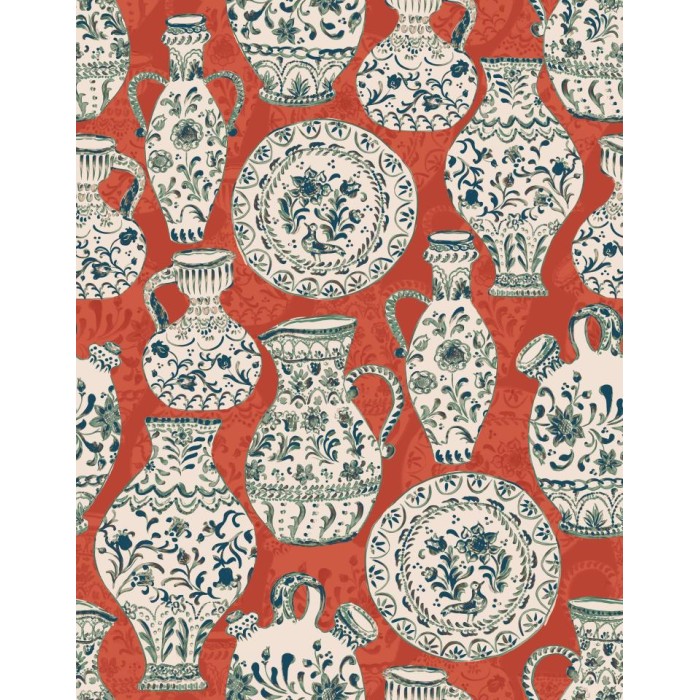 PAPEL PINTADO TRES TINTAS SOLERA FAJALAUZAS RED