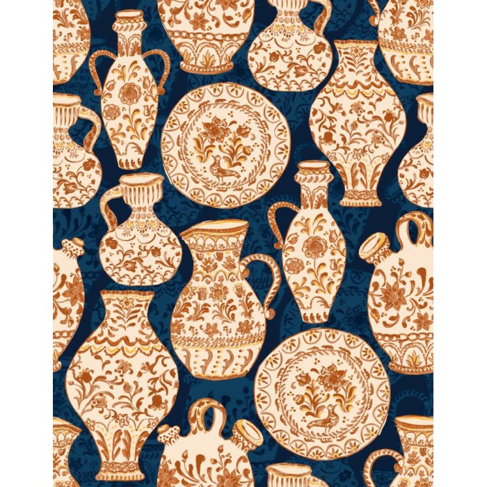 PAPEL PINTADO TRES TINTAS SOLERA FAJALAUZAS MAZARI