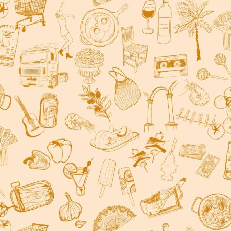 PAPEL PINTADO TRES TINTAS SOLERA SOUVENIRS YELLOW