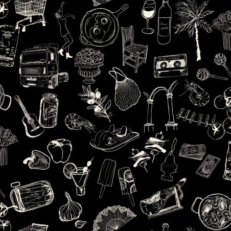 PAPEL PINTADO TRES TINTAS SOLERA SOUVENIRS BLACK