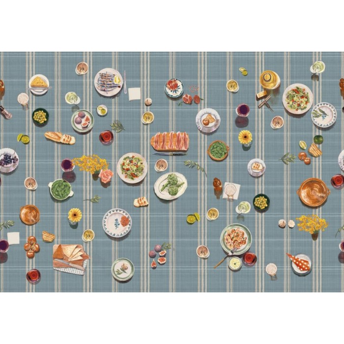 MURAL TRES TINTAS SOLERA TAPEO DOTS STRIPES AZUL