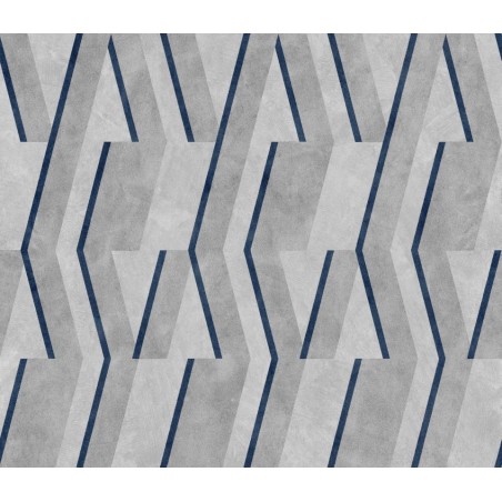 PAPEL PINTADO COORDONNE LATTICE PARALLELS NAVY 