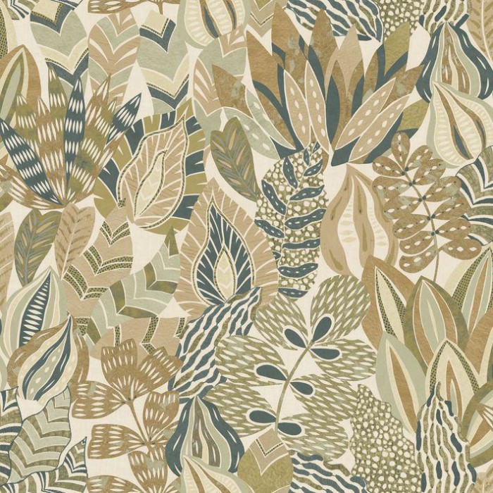 PAPEL PINTADO CASAMANCE PALMADORA ALFABIA VE/AZ/CA