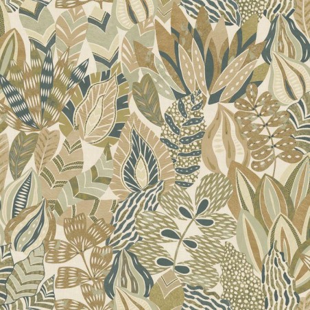 PAPEL PINTADO CASAMANCE PALMADORA ALFABIA VE/AZ/CA