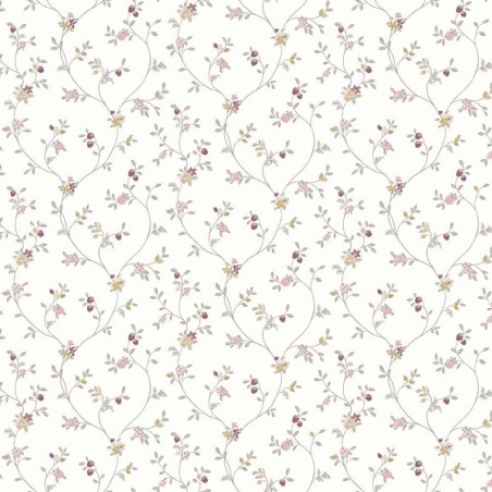 PAPEL PINTADO IBEROSTIL FIORI COUNTRY 8 27 BL/VINO