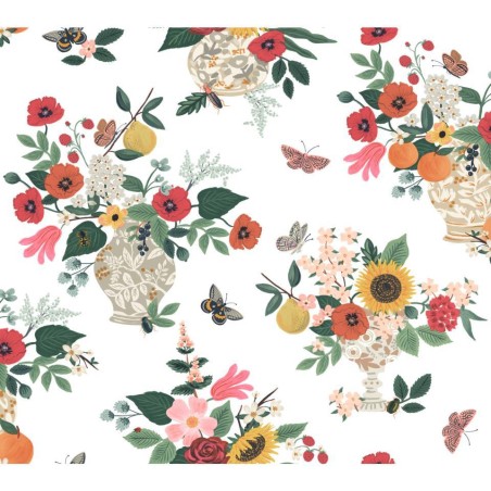 PAPEL PINTADO YORK RIFLE 3 FLOWER STUDIES ROJO