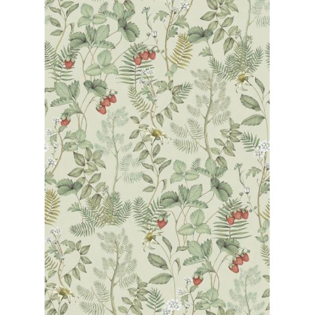 PAPEL PINTADO CASADECO HERITAGE STRAWBERRY VERDE