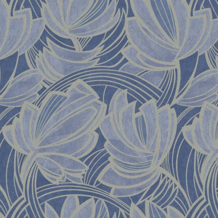 PAPEL PINTADO KEMEN MARBELLA AZ/PLAT/BRILLO